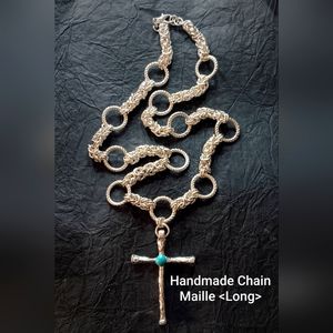 Long Handmade chain maille cross